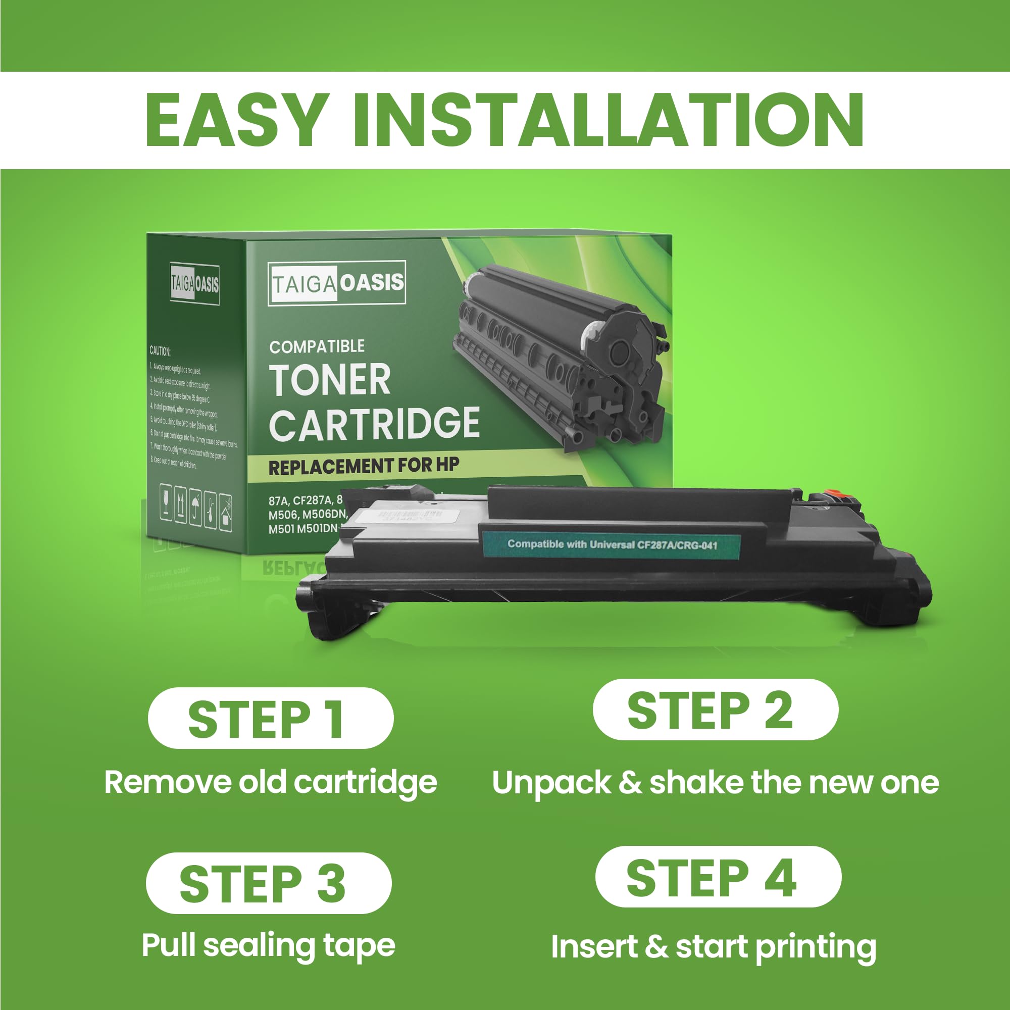 TAIGAOASIS Compatible Replacement Ink Cartridges for HP Printers – 87A CF287A / 87X CF287X Laser Printer Toner, High Yield for HP M506 M501 M527 Series, Black Ink – Pack of 2