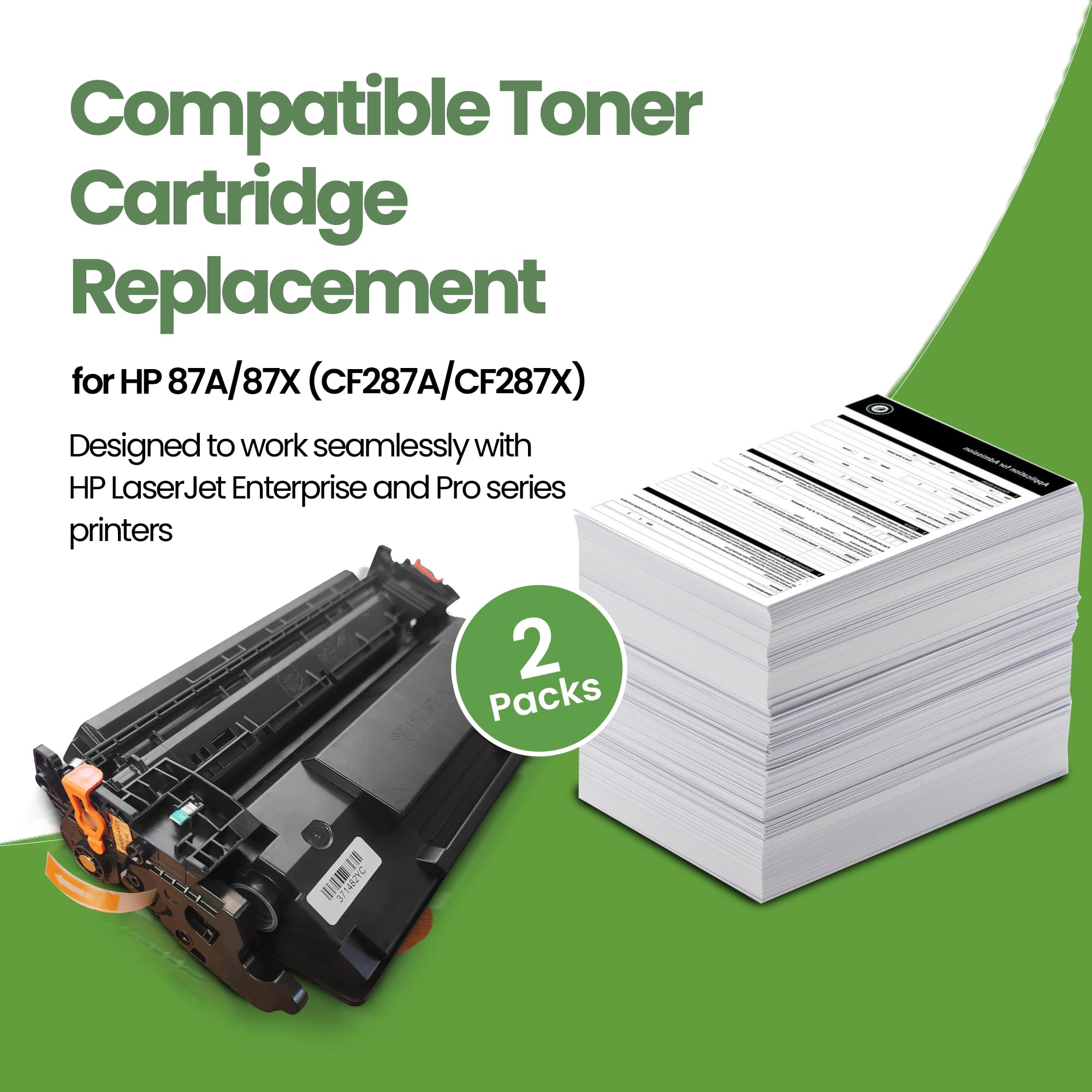 TAIGAOASIS Compatible Replacement Ink Cartridges for HP Printers – 87A CF287A / 87X CF287X Laser Printer Toner, High Yield for HP M506 M501 M527 Series, Black Ink – Pack of 2