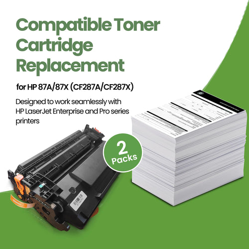 TAIGAOASIS Compatible Replacement Ink Cartridges for HP Printers – 87A CF287A / 87X CF287X Laser Printer Toner, High Yield for HP M506 M501 M527 Series, Black Ink – Pack of 2