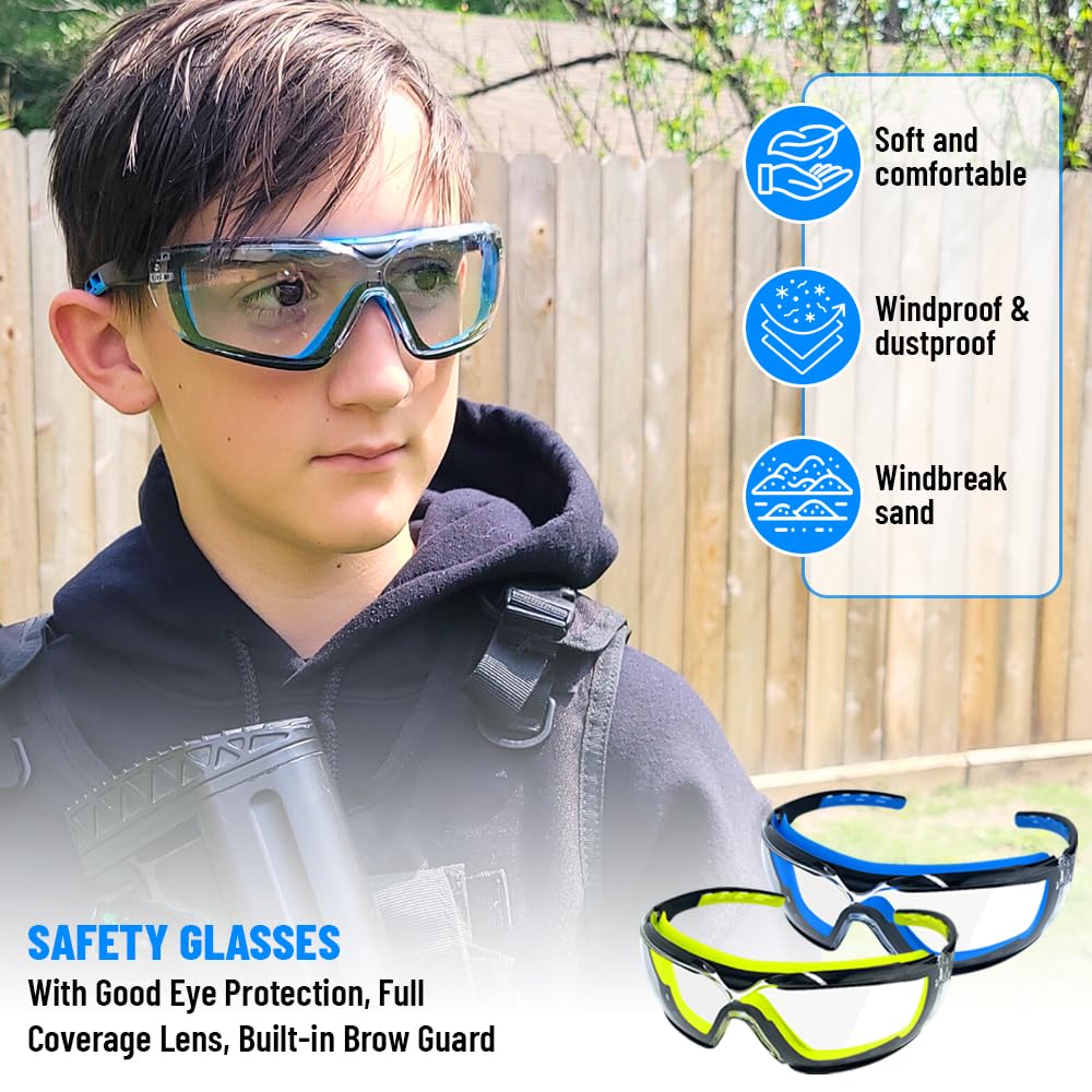 TAIGAOASIS 6 PCS Safety Glasses for Men & Women, ANSI and CE Certified, Adjustable and Impact-Resistant, Anti-Fog Clear Lenses, 100% UV Eye Protection Glasses